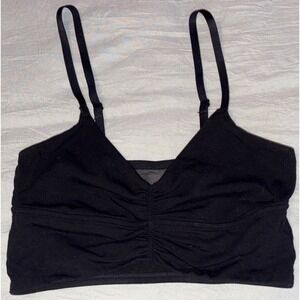 Colsie Women's Black Ruched Seamless Bralette, Size M